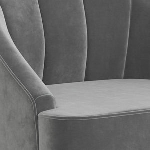 English Elm Mulligan Velvet Accent Chair Tufted Channel Back Rubberwood Mid-century Living Room B2732P534938