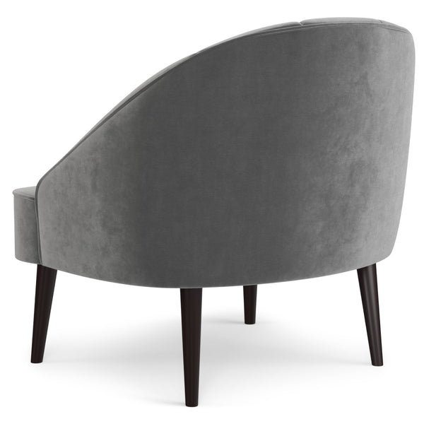 English Elm Mulligan Velvet Accent Chair Tufted Channel Back Rubberwood Mid-century Living Room B2732P534938