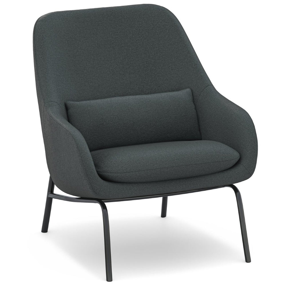 English Elm Duffy Barrel Accent Chair Linen Upholstery Mid-century Modern with Lumbar Pillow B2732P534939