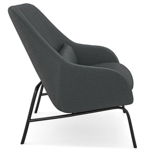 English Elm Duffy Barrel Accent Chair Linen Upholstery Mid-century Modern with Lumbar Pillow B2732P534939
