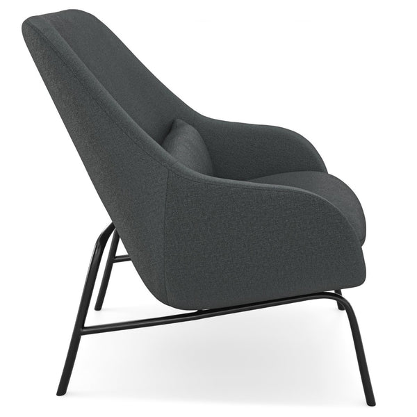 English Elm Duffy Barrel Accent Chair Linen Upholstery Mid-century Modern with Lumbar Pillow B2732P534939