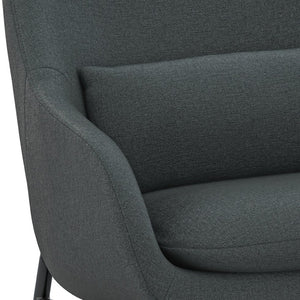 English Elm Duffy Barrel Accent Chair Linen Upholstery Mid-century Modern with Lumbar Pillow B2732P534939