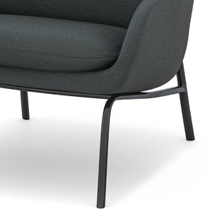English Elm Duffy Barrel Accent Chair Linen Upholstery Mid-century Modern with Lumbar Pillow B2732P534939
