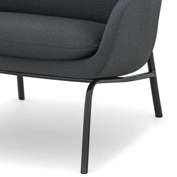 English Elm Duffy Barrel Accent Chair Linen Upholstery Mid-century Modern with Lumbar Pillow B2732P534939