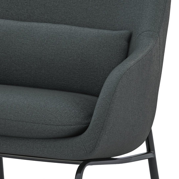 English Elm Duffy Barrel Accent Chair Linen Upholstery Mid-century Modern with Lumbar Pillow B2732P534939