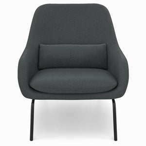 English Elm Duffy Barrel Accent Chair Linen Upholstery Mid-century Modern with Lumbar Pillow B2732P534939