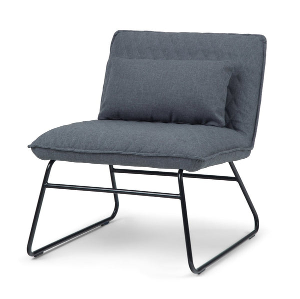 English Elm Lyons Quilted Linen Accent Chair with Metal Base and Lumbar Pillow Support B2732P534940