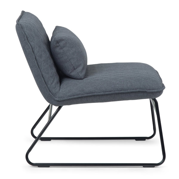 English Elm Lyons Quilted Linen Accent Chair with Metal Base and Lumbar Pillow Support B2732P534940
