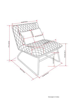 English Elm Lyons Quilted Linen Accent Chair with Metal Base and Lumbar Pillow Support B2732P534940
