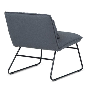 English Elm Lyons Quilted Linen Accent Chair with Metal Base and Lumbar Pillow Support B2732P534940