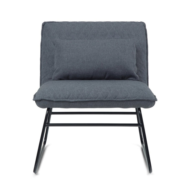 English Elm Lyons Quilted Linen Accent Chair with Metal Base and Lumbar Pillow Support B2732P534940