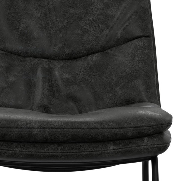 English Elm Lena Tufted Faux Leather Barstools Set of 2 with Iron Base for Kitchen or Home Bar B2732P536382