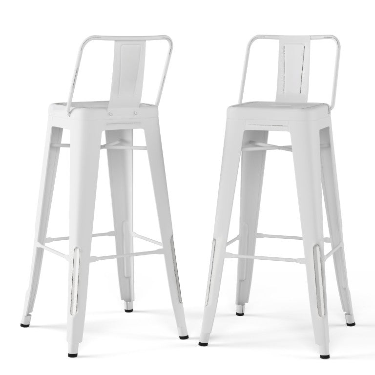 English Elm Keeley Iron Bar Stools Set of 2 Industrial Weathered Finish for Kitchen or Home Bar B2732P536384