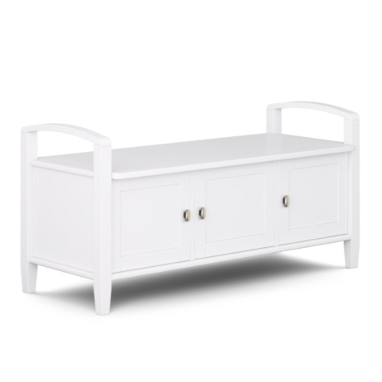 English Elm Lexington Shaker Entryway Bench with Hidden Storage Solid Wood White Finish B2732P547125