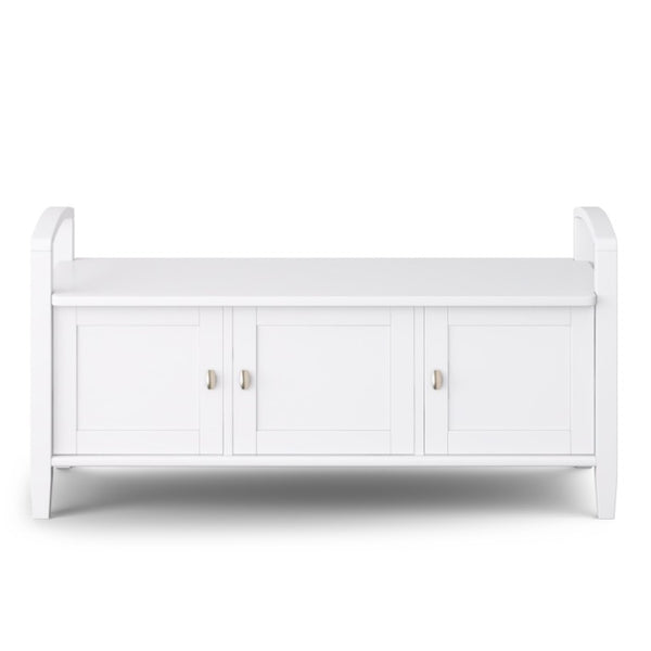 English Elm Lexington Shaker Entryway Bench with Hidden Storage Solid Wood White Finish B2732P547125