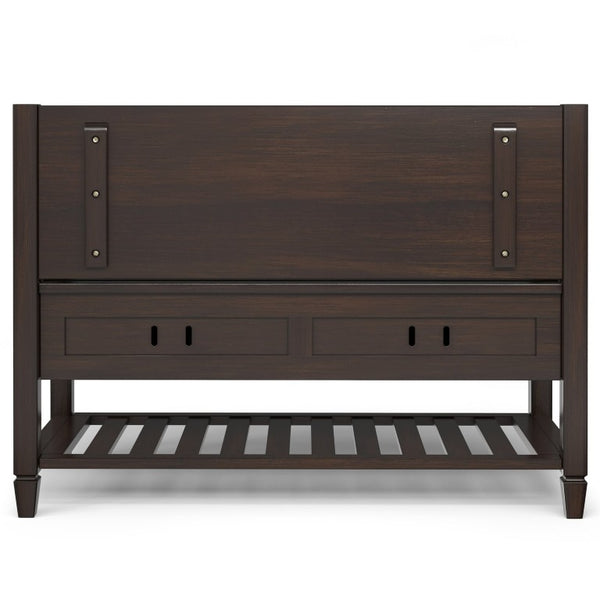 English Elm Somerset Handcrafted Solid Wood Entryway Bench with Lift Lid and Open Bottom Shelf B2732P547129