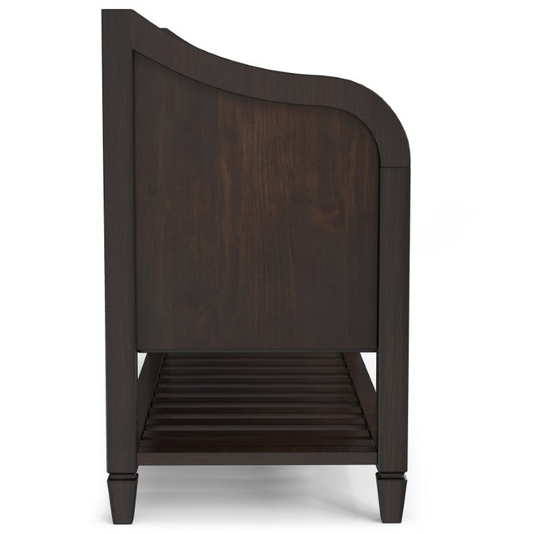 English Elm Somerset Handcrafted Solid Wood Entryway Bench with Lift Lid and Open Bottom Shelf B2732P547129