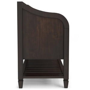 English Elm Somerset Handcrafted Solid Wood Entryway Bench with Lift Lid and Open Bottom Shelf B2732P547129
