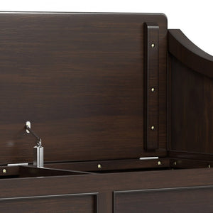 English Elm Somerset Handcrafted Solid Wood Entryway Bench with Lift Lid and Open Bottom Shelf B2732P547129