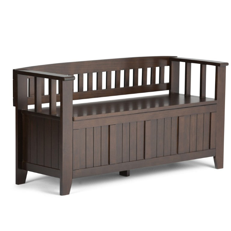 English Elm Brunswick Solid Wood Entryway Bench with Lift Top Storage and Ladder Backrest B2732P547131