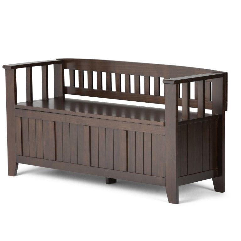 English Elm Brunswick Solid Wood Entryway Bench with Lift Top Storage and Ladder Backrest B2732P547131