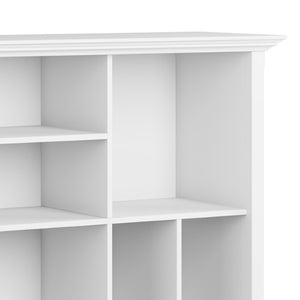 English Elm Washington Solid Wood Eight Compartment Bookcase with Tapered Legs in White Finish B2732P547162