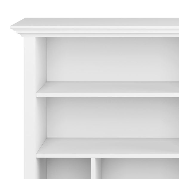 English Elm Washington Solid Wood Eight Compartment Bookcase with Tapered Legs in White Finish B2732P547162