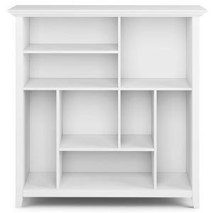 English Elm Washington Solid Wood Eight Compartment Bookcase with Tapered Legs in White Finish B2732P547162