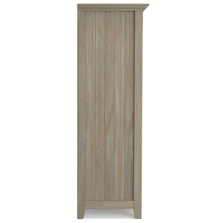 English Elm Brunswick Solid Wood 12 Cube Bookcase with Tapered Legs and Distressed Grey Finish B2732P547164