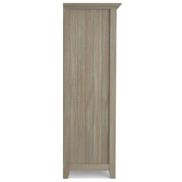 English Elm Brunswick Solid Wood 12 Cube Bookcase with Tapered Legs and Distressed Grey Finish B2732P547164