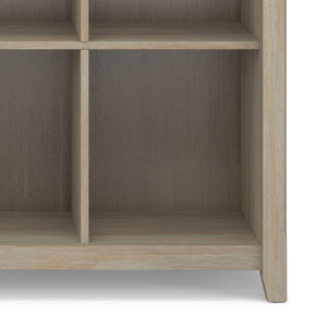 English Elm Brunswick Solid Wood 12 Cube Bookcase with Tapered Legs and Distressed Grey Finish B2732P547164