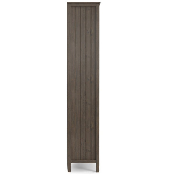 English Elm Cadwyn Solid Wood Tall Bookcase with Cabinet Storage and Grooved Transitional Detail B2732P547166