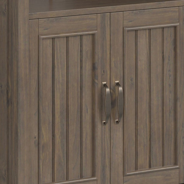 English Elm Cadwyn Solid Wood Tall Bookcase with Cabinet Storage and Grooved Transitional Detail B2732P547166