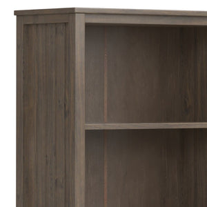 English Elm Cadwyn Solid Wood Tall Bookcase with Cabinet Storage and Grooved Transitional Detail B2732P547166