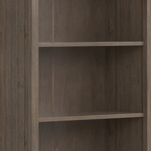 English Elm Cadwyn Solid Wood Tall Bookcase with Cabinet Storage and Grooved Transitional Detail B2732P547166