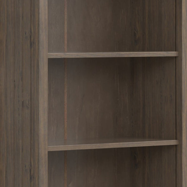 English Elm Cadwyn Solid Wood Tall Bookcase with Cabinet Storage and Grooved Transitional Detail B2732P547166