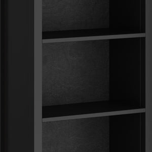 English Elm Holden Solid Wood 5 Shelf Tall Bookcase Matte Black Finish for Home Office B2732P547172