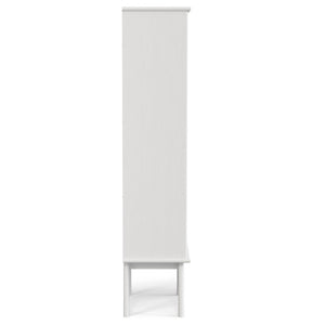 English Elm Baxter Solid Rubberwood Mid Century Bookcase Six Open Shelves White Lacquer Finish B2732P547173