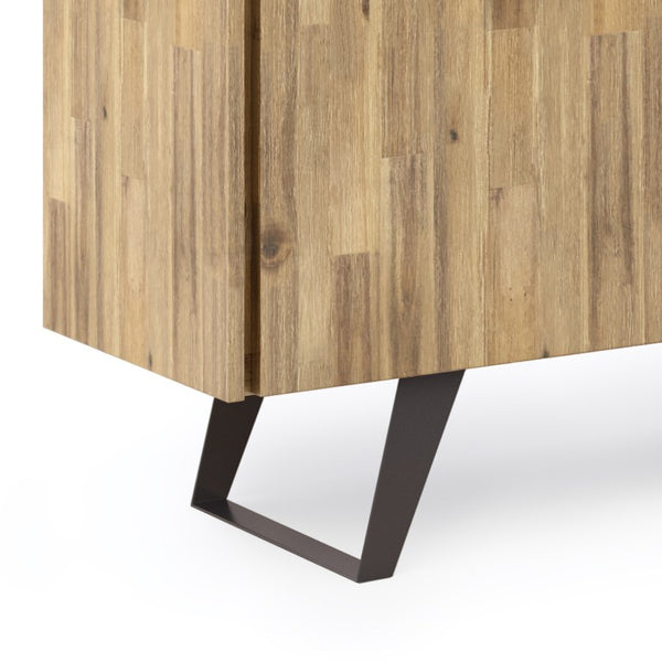 English Elm Fulton Solid Acacia Wood Buffet Sideboard with Drawers and Adjustable Shelves B2732P548177