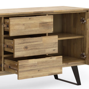 English Elm Fulton Solid Acacia Wood Buffet Sideboard with Drawers and Adjustable Shelves B2732P548177