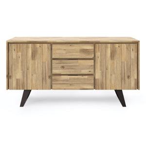 English Elm Fulton Solid Acacia Wood Buffet Sideboard with Drawers and Adjustable Shelves B2732P548177