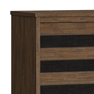 English Elm Mooney Solid Acacia Sideboard with Wine Rack and Cabinet Storage for Dining Rooms B2732P548181