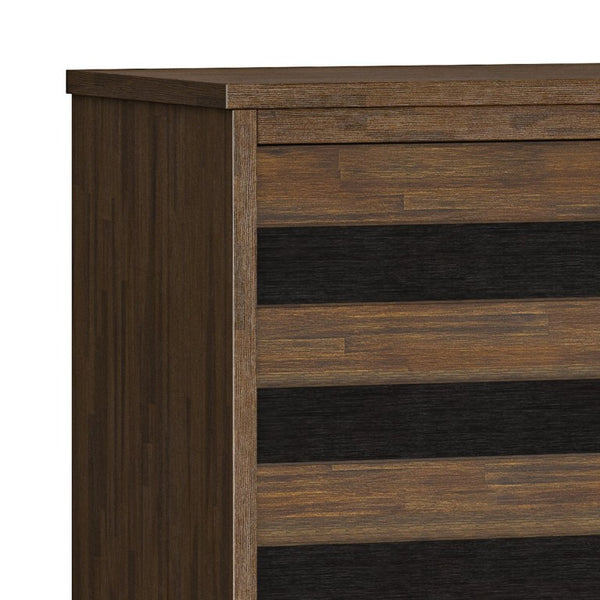 English Elm Mooney Solid Acacia Sideboard with Wine Rack and Cabinet Storage for Dining Rooms B2732P548181