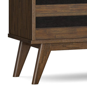 English Elm Mooney Solid Acacia Sideboard with Wine Rack and Cabinet Storage for Dining Rooms B2732P548181