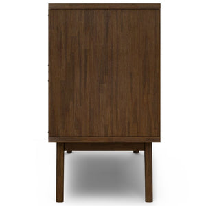 English Elm Mooney Solid Acacia Sideboard with Wine Rack and Cabinet Storage for Dining Rooms B2732P548181