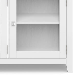 English Elm Argyle Oak Veneer Three Door Buffet with Graphite Metal Frame for Modern Dining White 17 L x 54 W x 32 H Wood+Glass B2732P548183