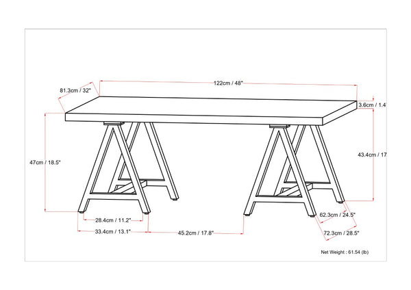 English Elm Spokane Walnut Veneer Coffee Table with Sawhorse Steel Base for Modern Living B2732P549791