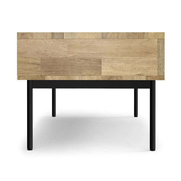 English Elm Stonecastle Mango Wood Lift Top Coffee Table with Hidden Storage and Raffia Accents B2732P549796