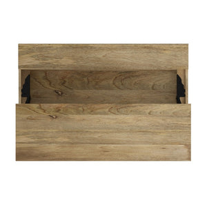 English Elm Stonecastle Mango Wood Lift Top Coffee Table with Hidden Storage and Raffia Accents B2732P549796