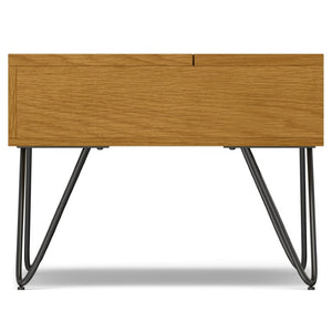 English Elm Diaz Solid Oak Lift Top Coffee Table with Hairpin Legs and Hidden Storage Cubby 24 x 36 x 18 Brown B2732P549798